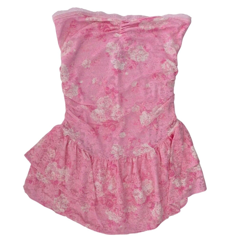 Victoria's Secret Pink LoveShackFancy Ruched Mini Dress Everblooming Pink Medium